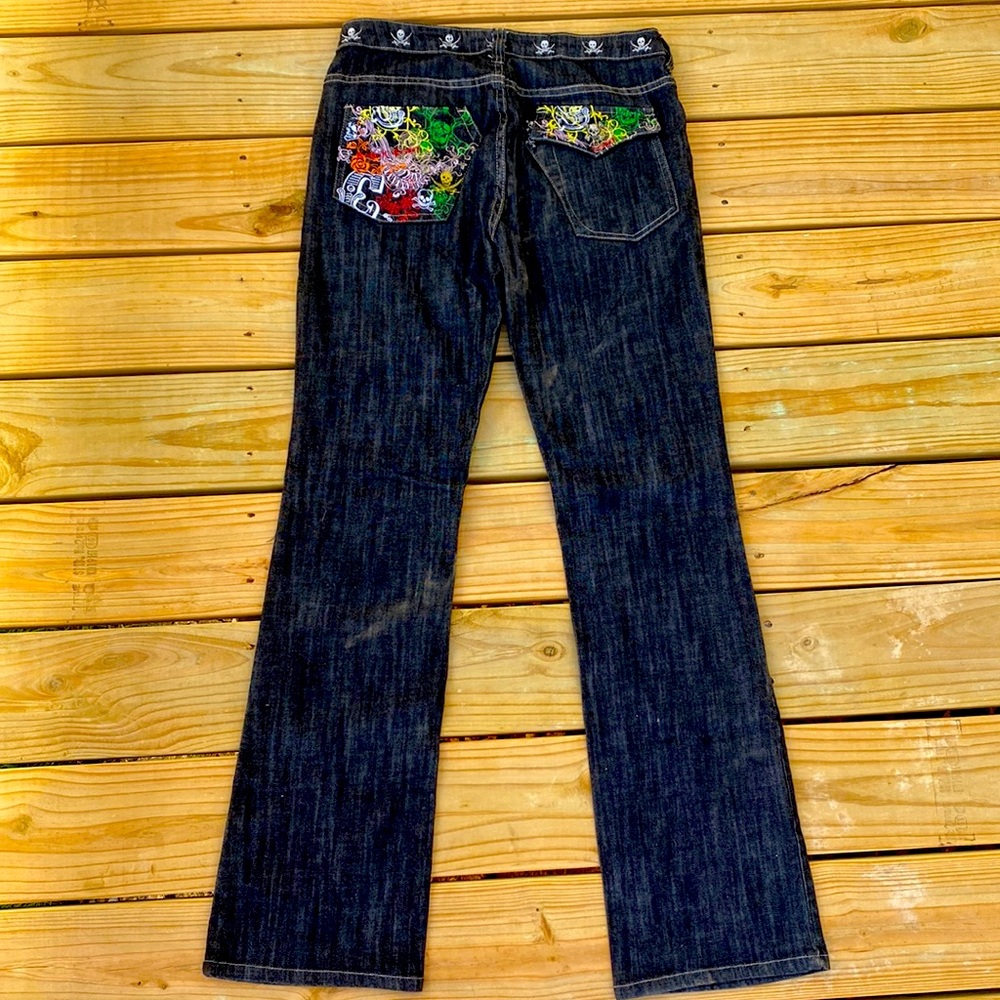 Y2K skeleton jeans denim